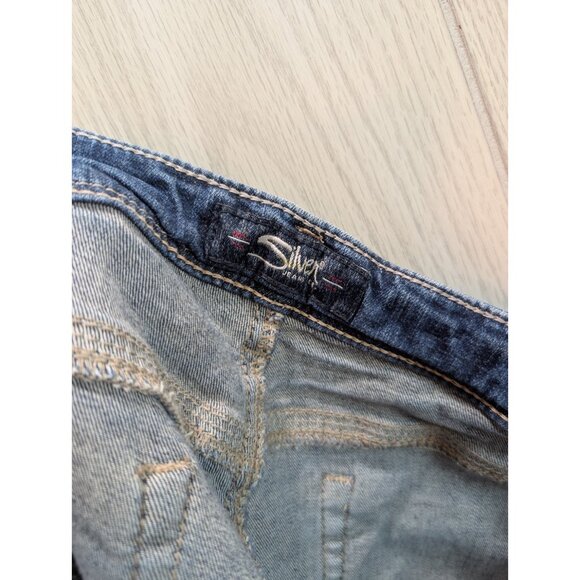 Silver Jeans Womens 30x27 Sam Boyfriend Distressed Stretch Blue Denim - Picture 6 of 10